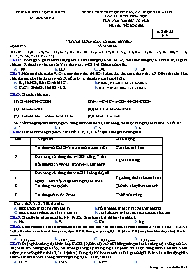 Đề thi thử THPT Quốc gia môn Hóa học - Mã đề 019 - Năm học 2016-2017 - Trường THPT Mạc Đĩnh Chi